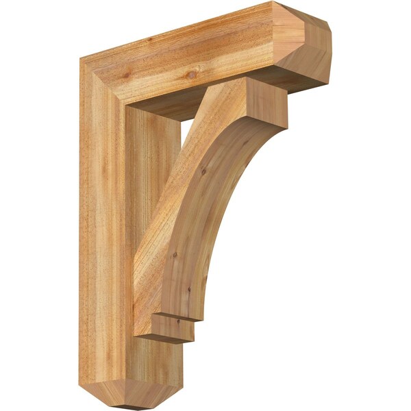 Ekena Millwork Imperial Craftsman Rough Sawn Bracket w/ Offset Brace, Western Red Cedar, 8"W x 26"D x 34"H BKT0806X26X34IMP04RWR - main